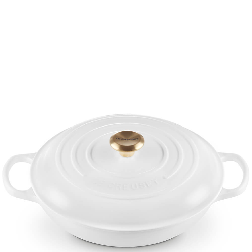 Le Creuset Signature White Cast Iron Shallow Casserole 30cm